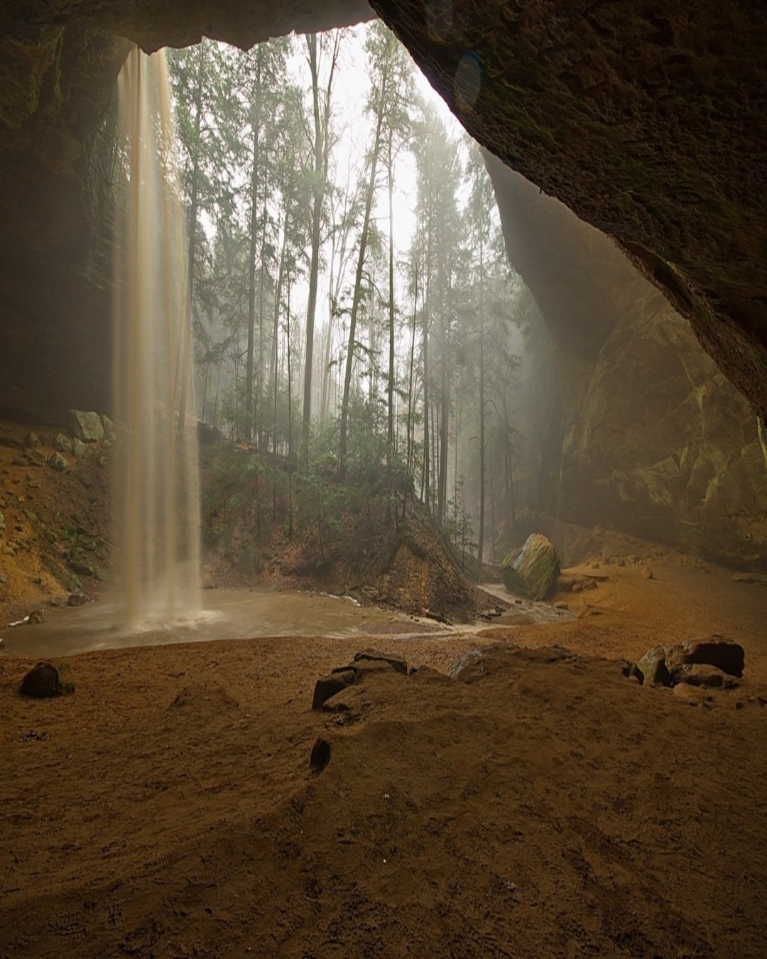 View of Ash Cave with waterfall